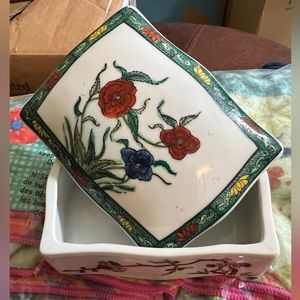 Hand painted porcelain jewelry box